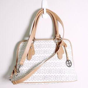 Giani Bernini White Logo Printed Convertible Handbag